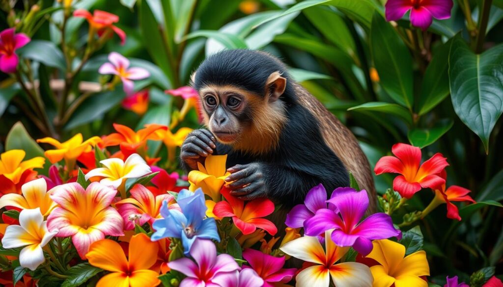 capuchin monkey floral diet